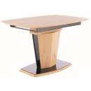 Стол обеденный SIGNAL HOUSTON дуб/дуб/черный лак 120-160/80